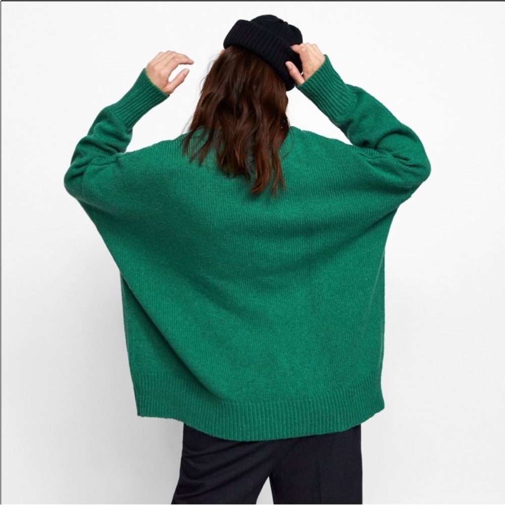 Zara Knit Snoopy Peanuts Merry Sweater Green Medium - Picture 4 of 10
